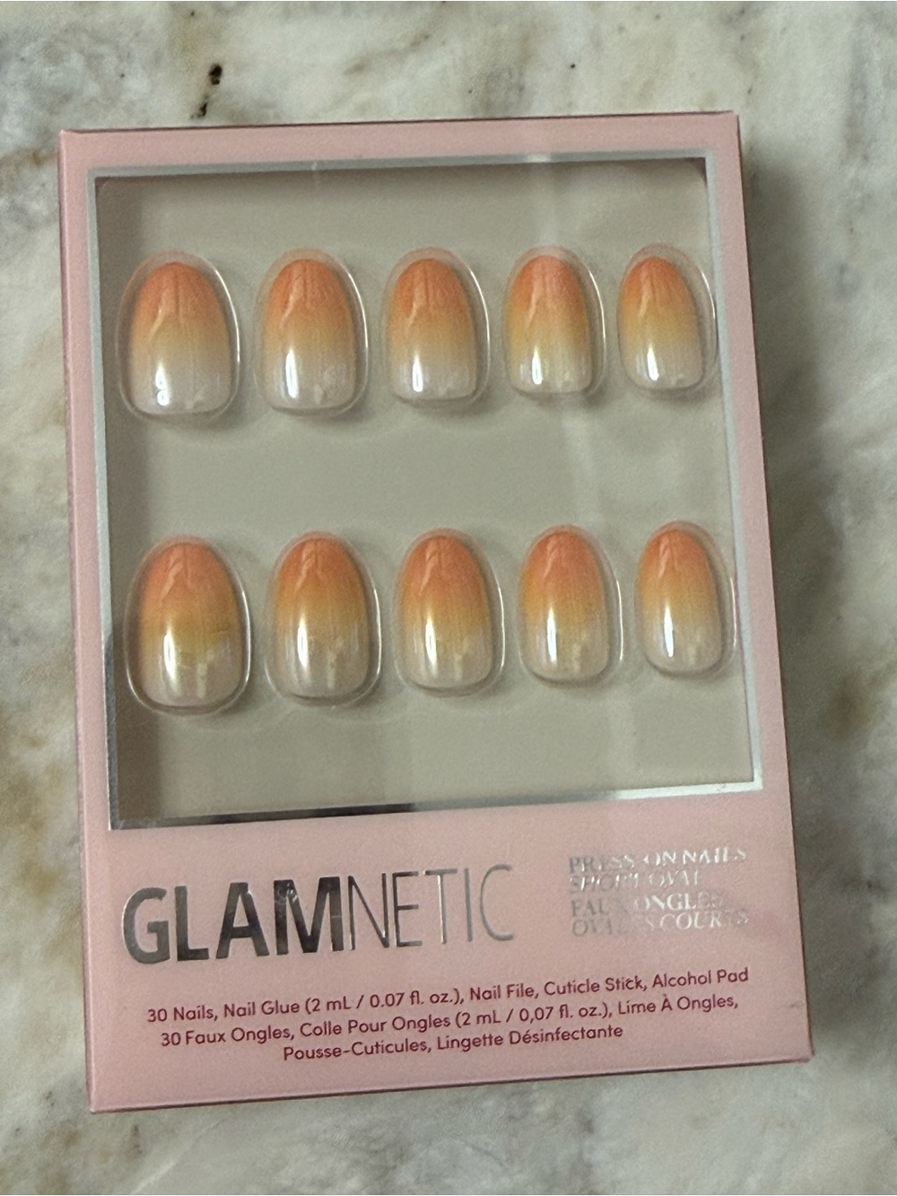 Glamnetic Press-On Nail Set — Pink, Orange Ombre & Neutral Shades - Picture 4 of 6